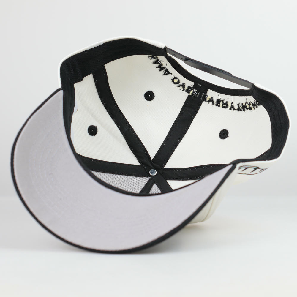 Bold logo snapback hat manufacturing sample