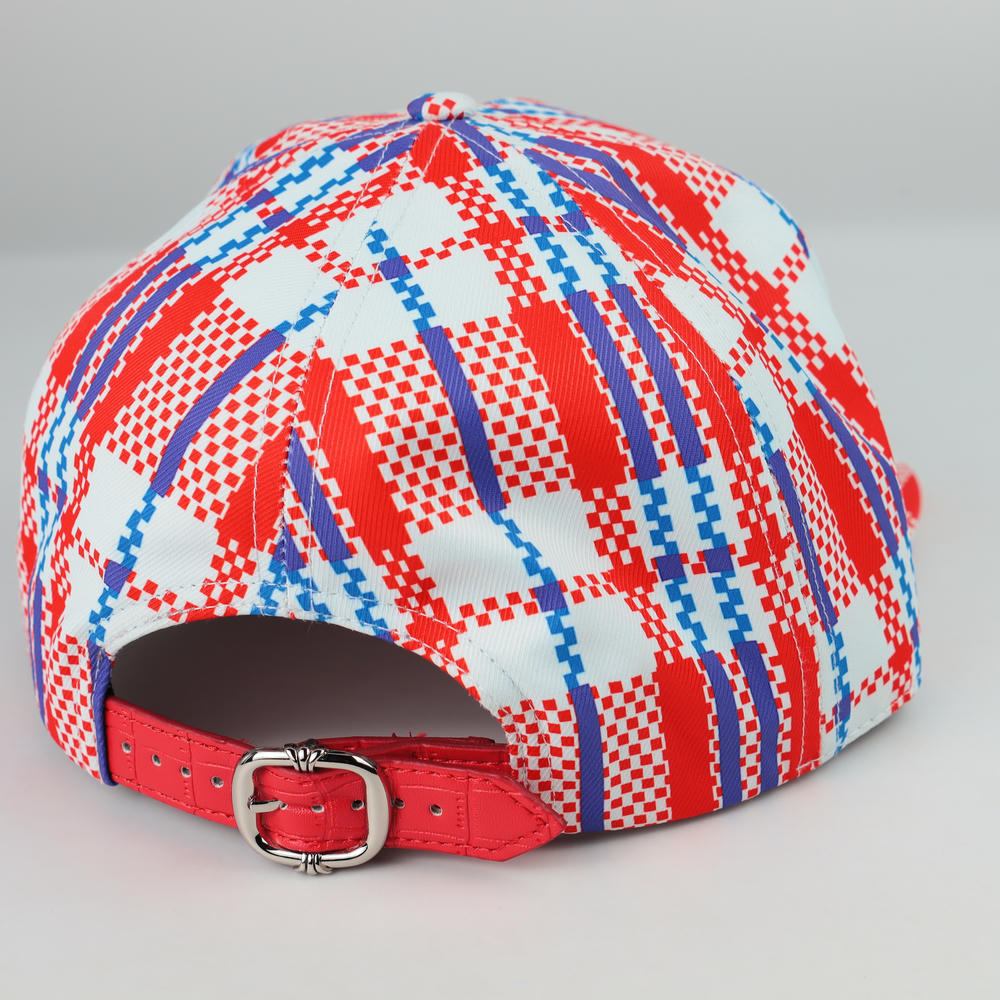Custom printed flat brim hat sample