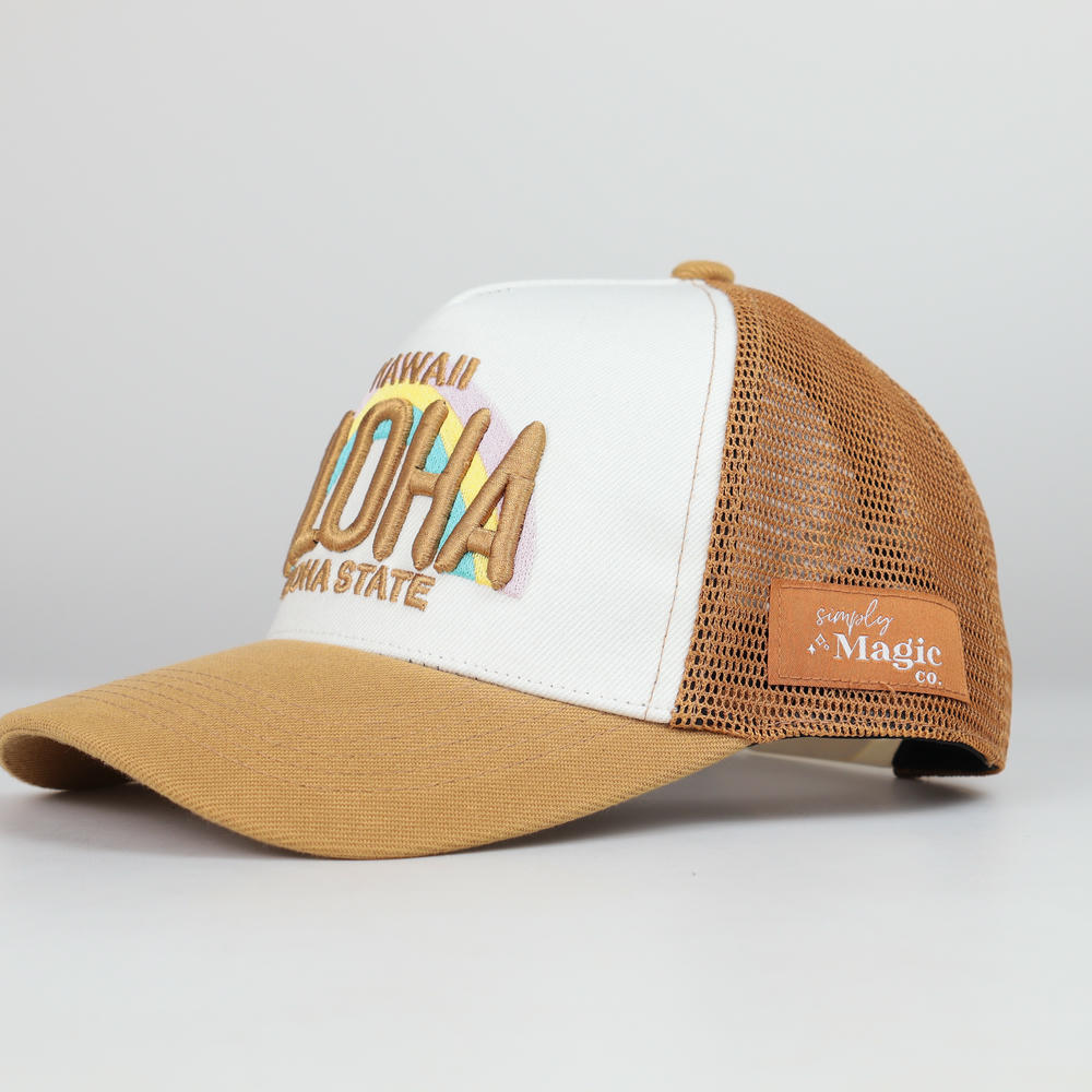 Retro washed trucker hat production sample